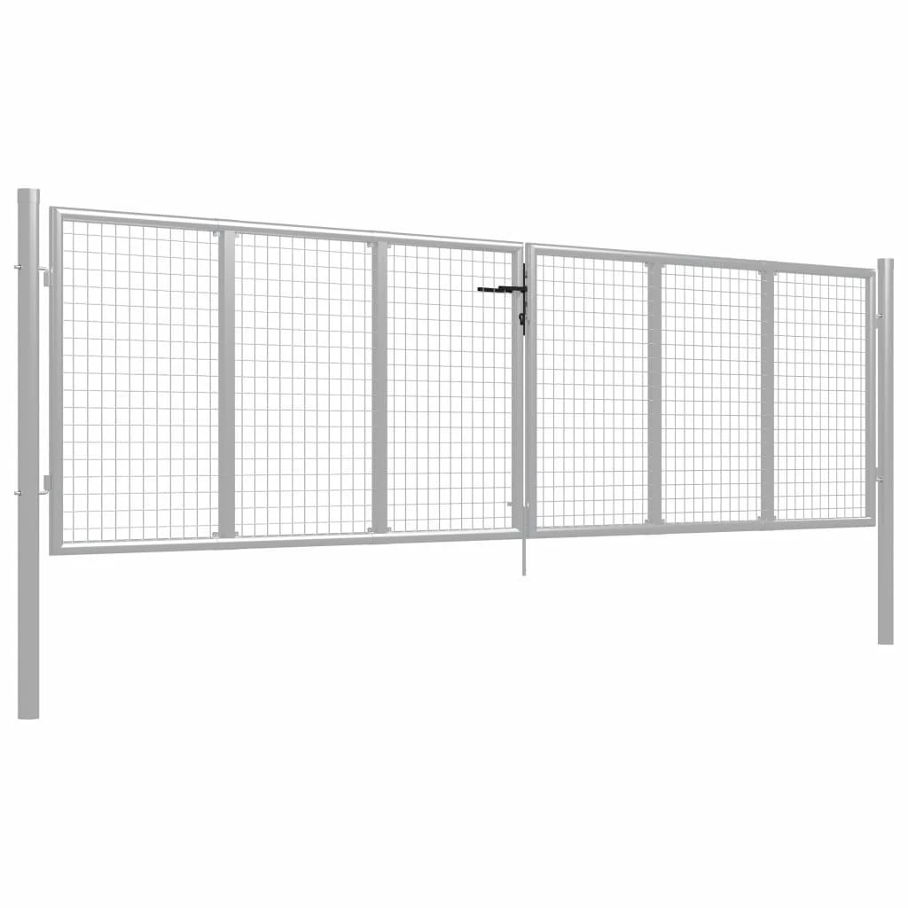 Sodo vartai, sidabriniai, 415x150cm, galvanizuotas plienas