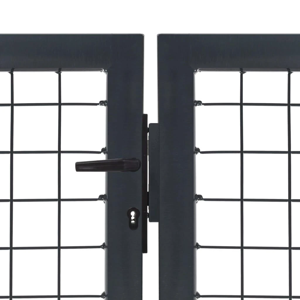 Sodo vartai su stulpais, antracito sp., 350x120 cm, plienas