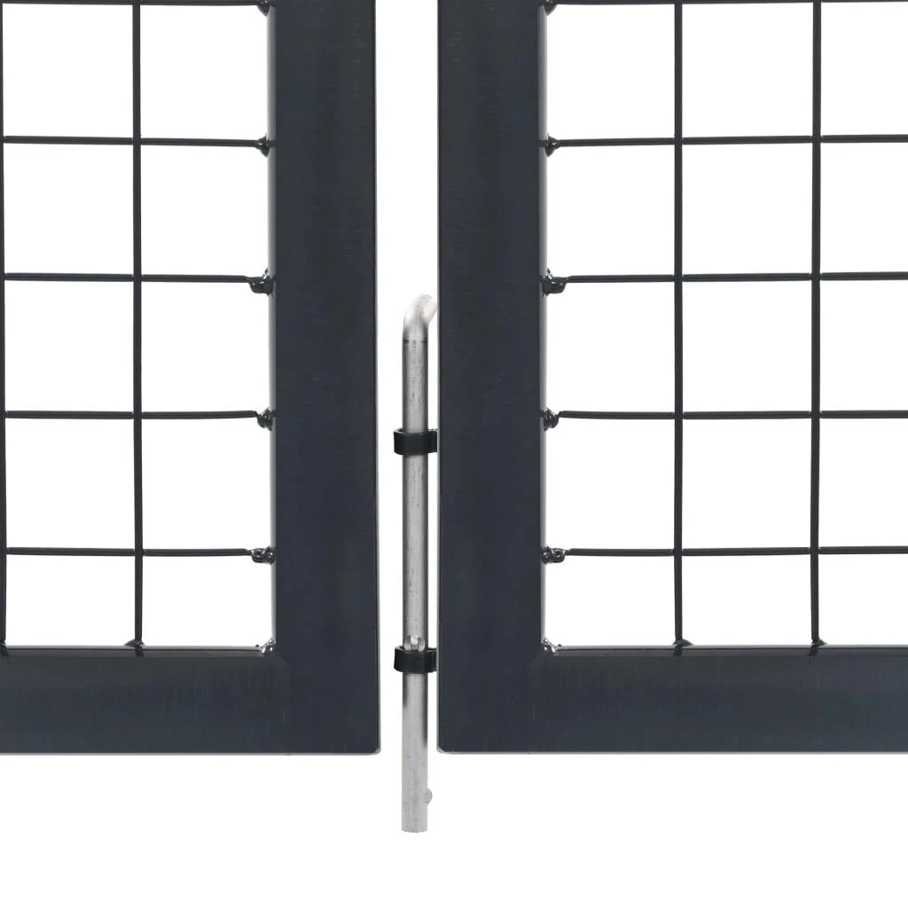 Sodo vartai su stulpais, antracito sp., 350x120 cm, plienas
