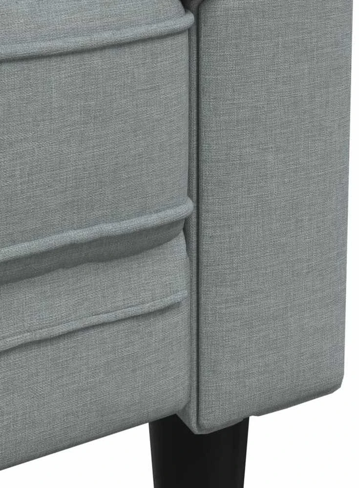 Sofa Chesterfield krėslas, šviesiai pilkos spalvos, audinys