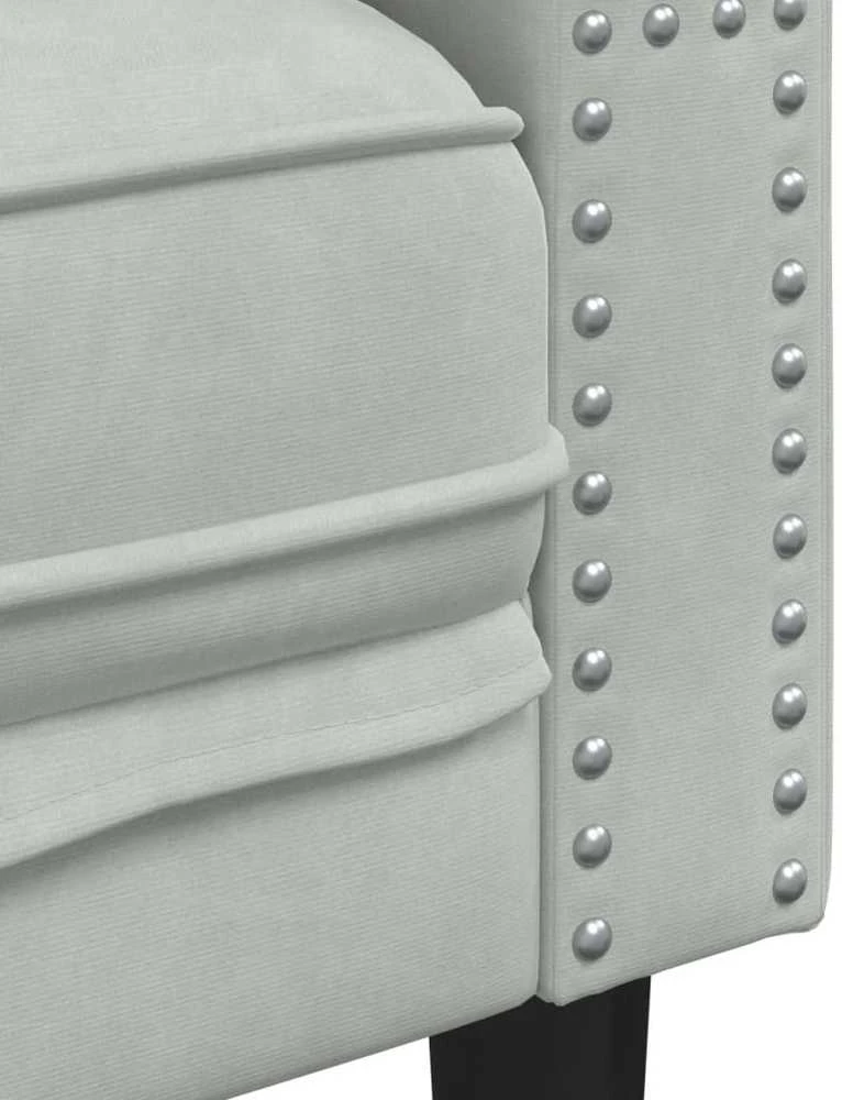Sofa Chesterfield sofų komplektas su pagalvėlėmis, 3 dalių, pilka