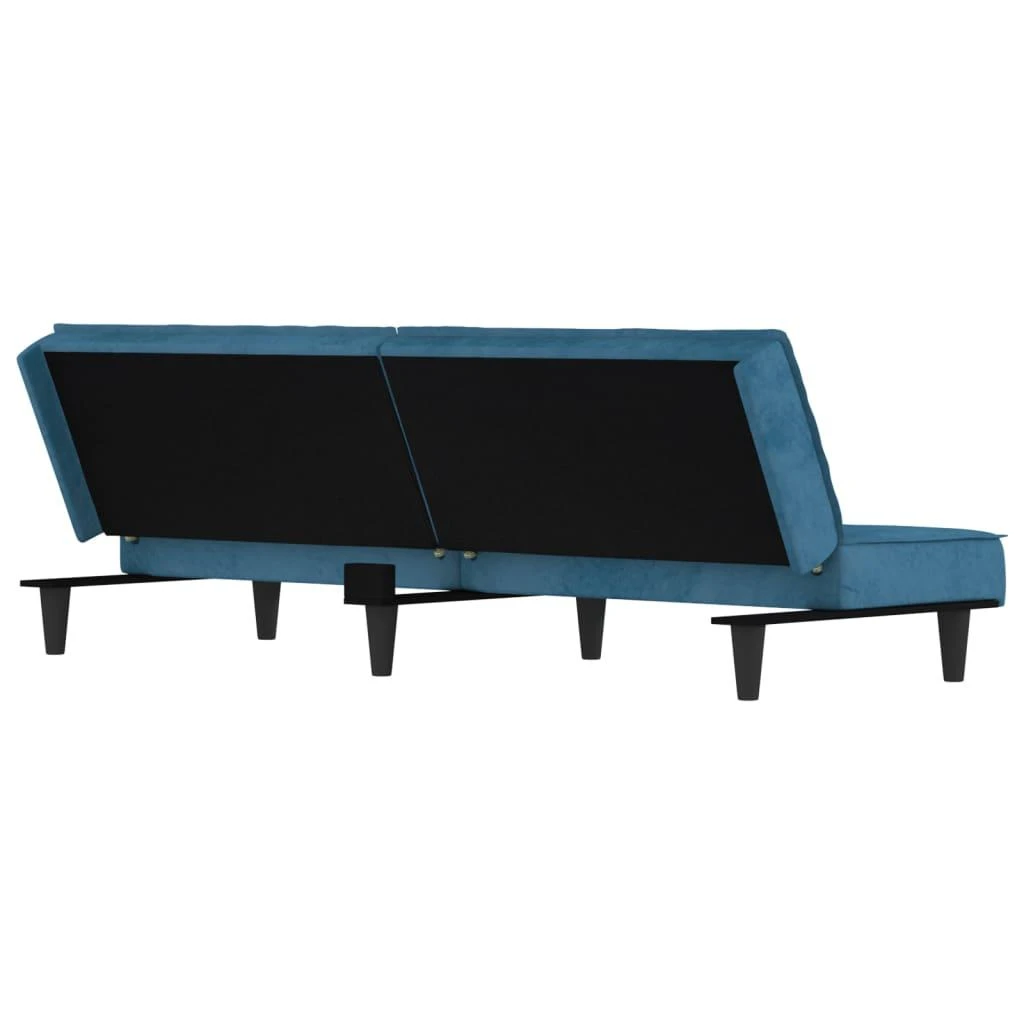 Sofa-lova, mėlynos spalvos, aksomas