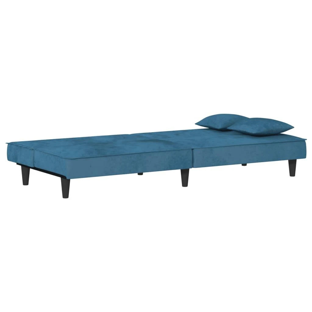 Sofa-lova, mėlynos spalvos, aksomas