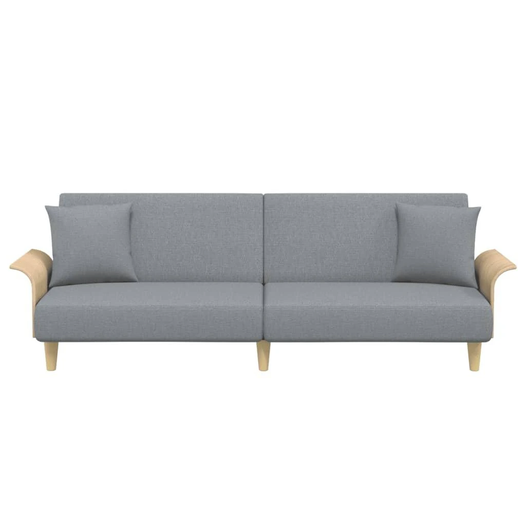 Sofa-lova su porankiais, šviesiai pilkos spalvos, audinys