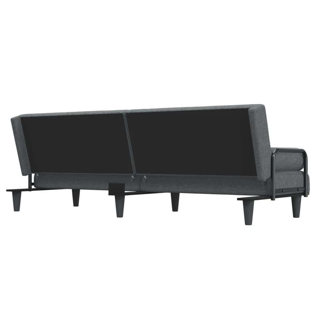 Sofa-lova su porankiais, tamsiai pilkos spalvos, audinys