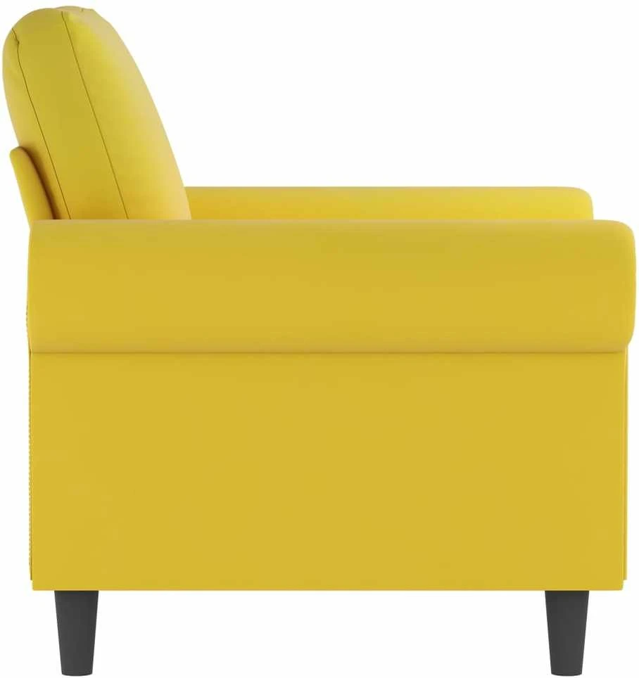 Fotelis Krėslas, geltonos spalvos, 60cm, aksomas