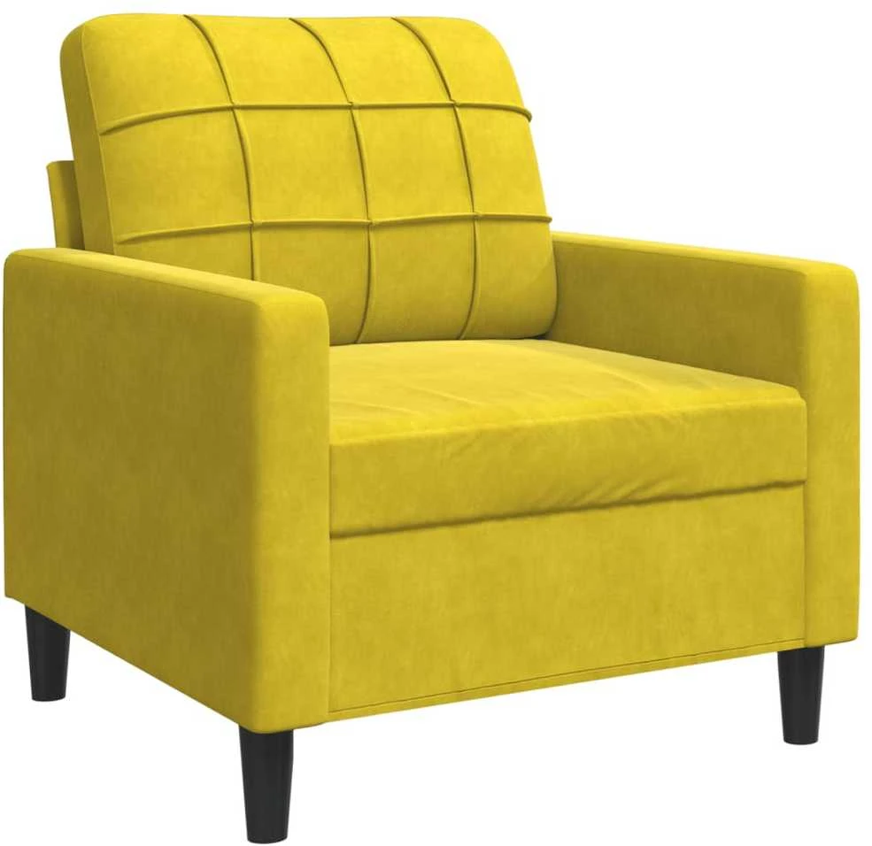 Sofa Krėslas, geltonos spalvos, 60cm, aksomas