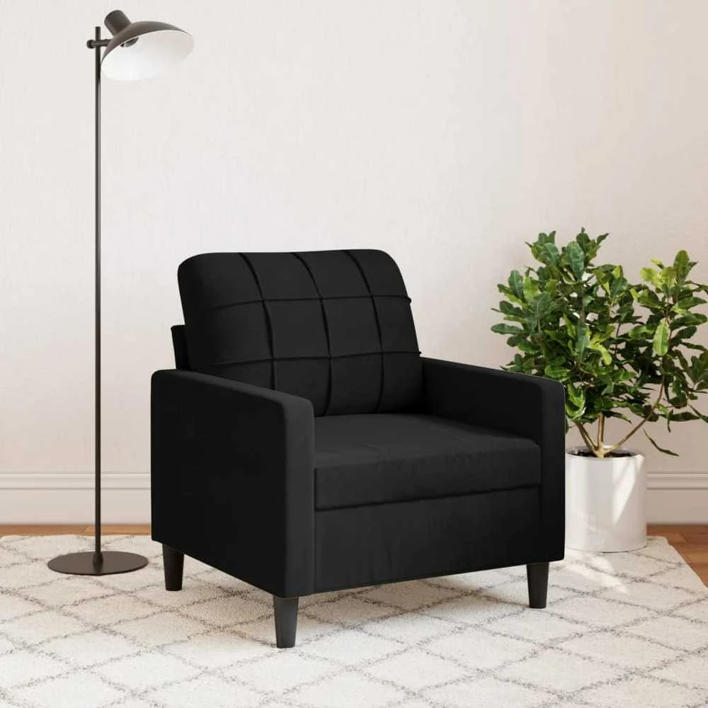 Sofa Krėslas, juodos spalvos, 60cm, aksomas
