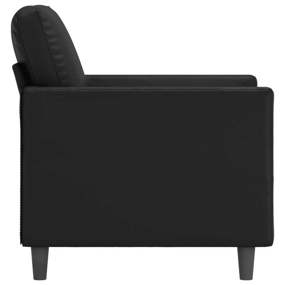 Sofa Krėslas, juodos spalvos, 60cm, dirbtinė oda