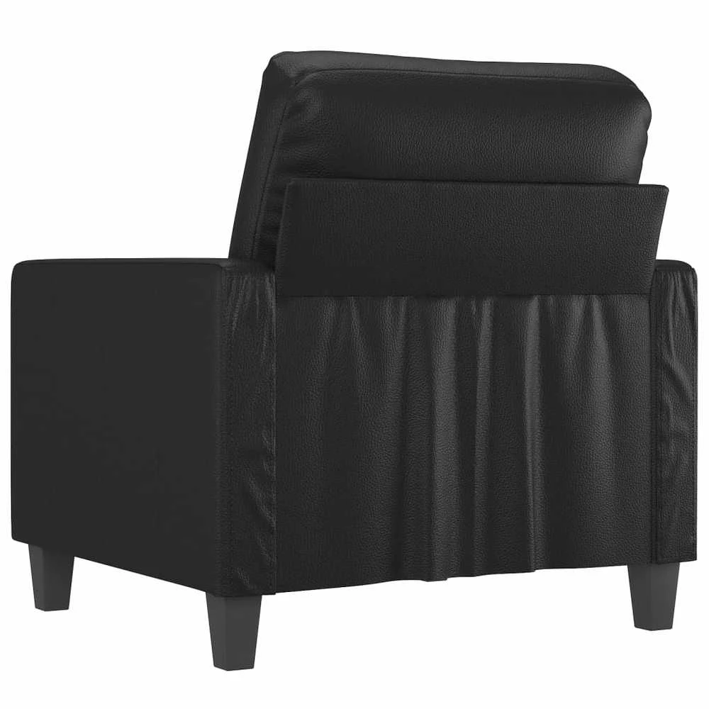 Sofa Krėslas, juodos spalvos, 60cm, dirbtinė oda