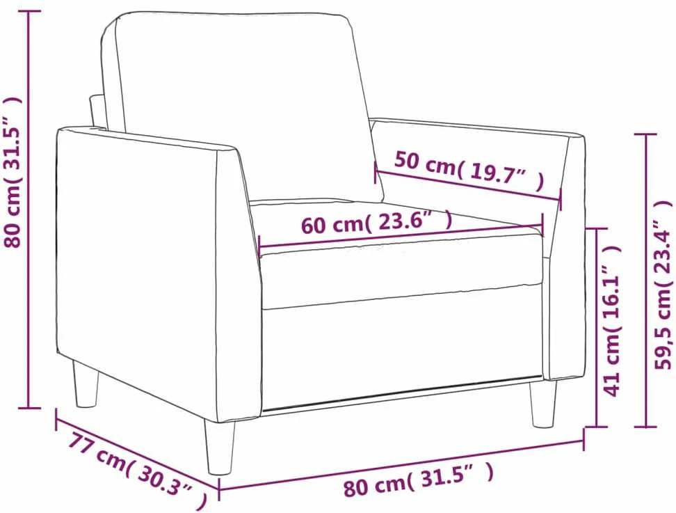 Sofa Krėslas, juodos spalvos, 60cm, dirbtinė oda