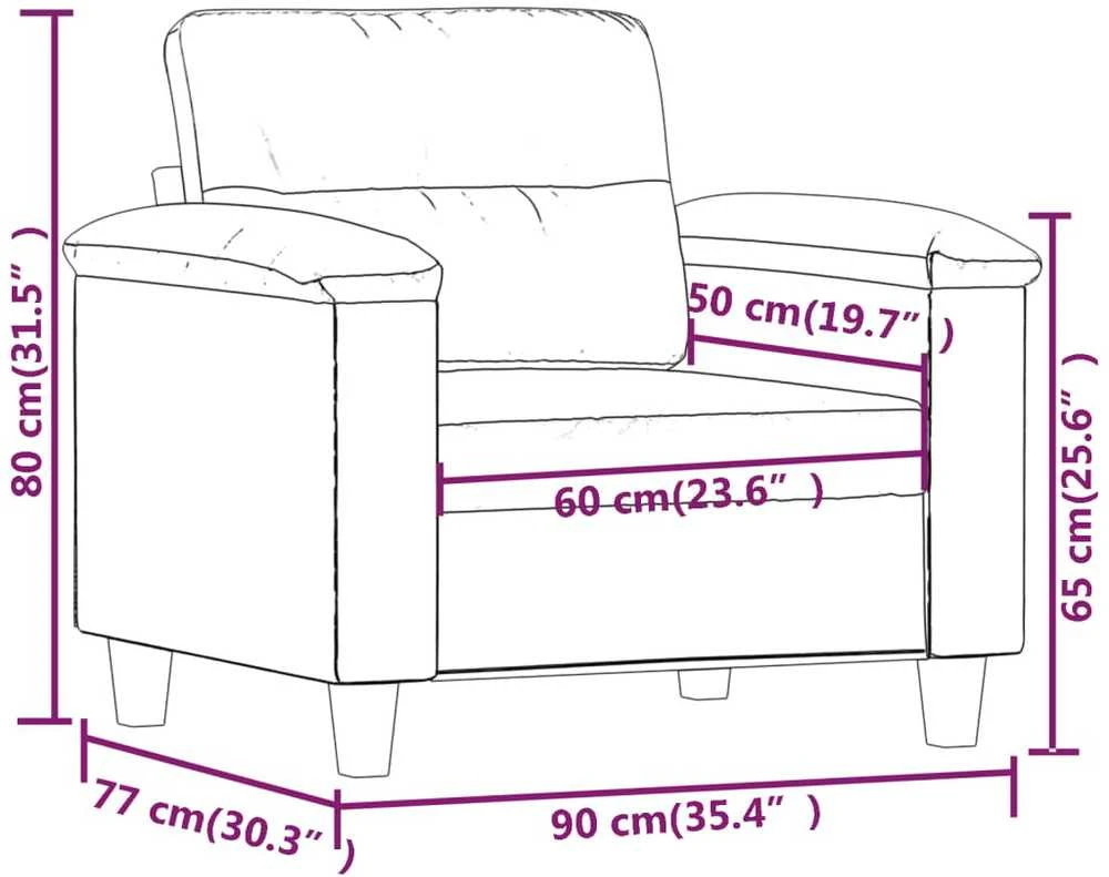 Sofa Krėslas, kapučino spalvos, 60cm, dirbtinė oda