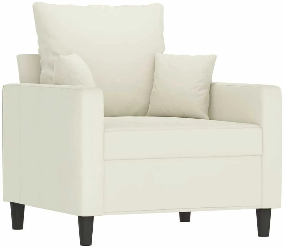 Sofa Krėslas, kreminės spalvos, 60cm, aksomas