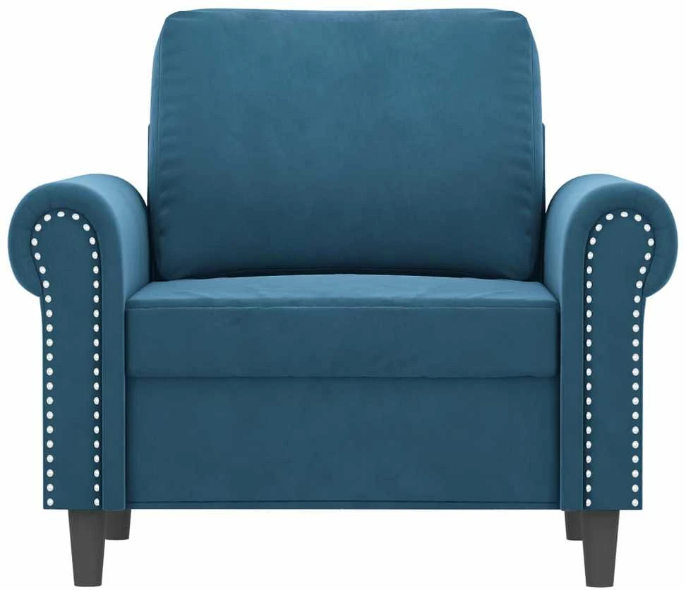 Sofa Krėslas, mėlynos spalvos, 60cm, aksomas