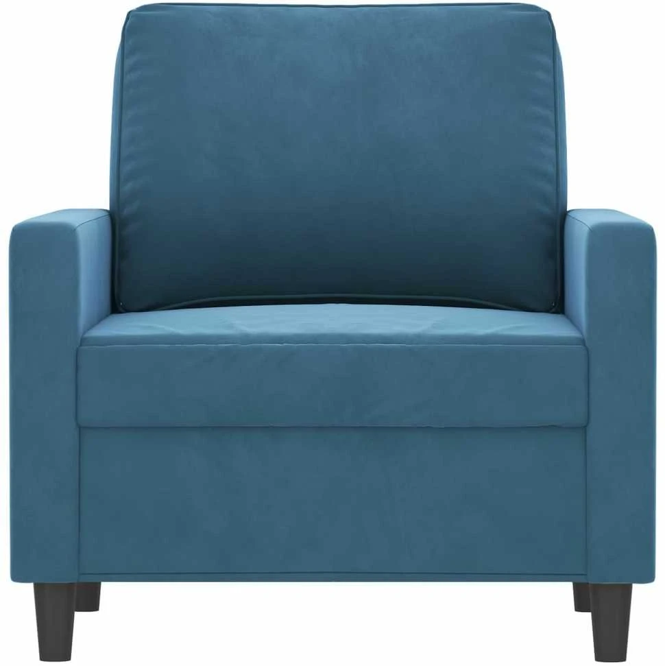 Sofa Krėslas, mėlynos spalvos, 60cm, aksomas