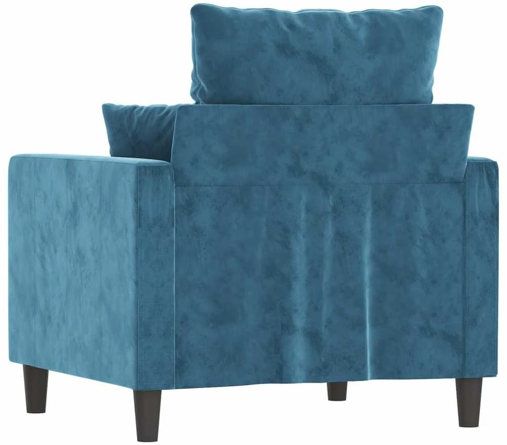 Sofa Krėslas, mėlynos spalvos, 60cm, aksomas
