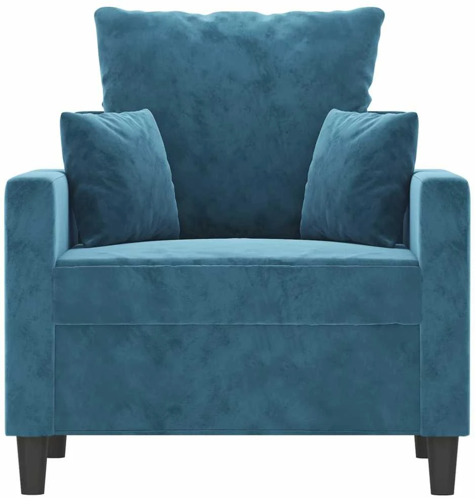 Sofa Krėslas, mėlynos spalvos, 60cm, aksomas