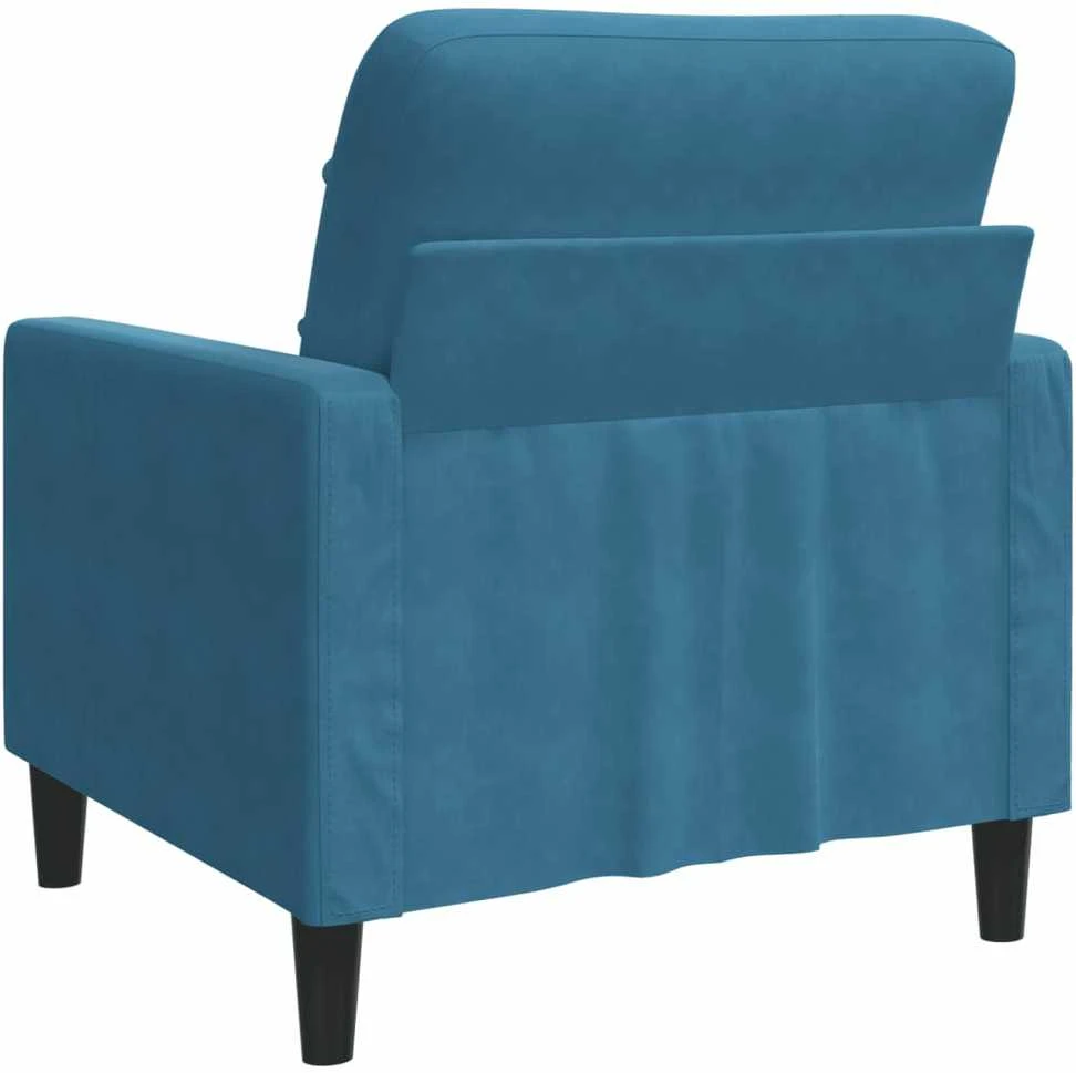 Sofa Krėslas, mėlynos spalvos, 60cm, aksomas