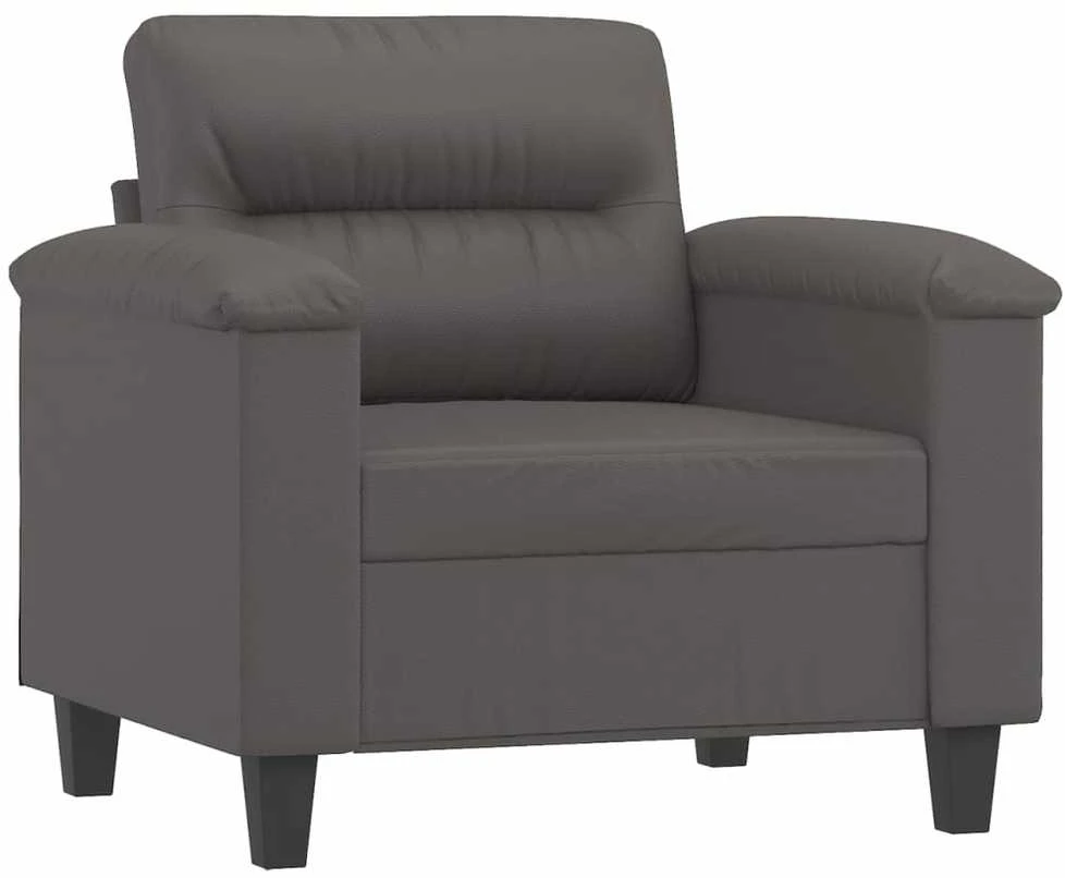 Sofa Krėslas, pilkos spalvos, 60cm, dirbtinė oda