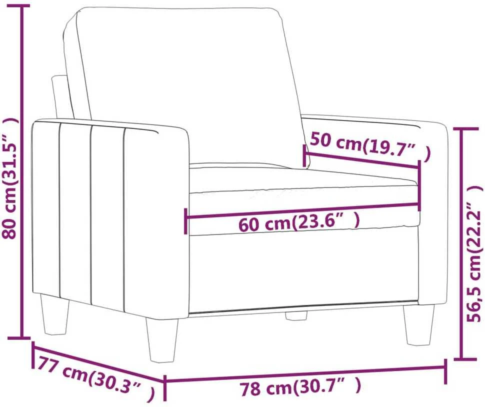 Sofa Krėslas, raudonojo vyno spalvos, 60cm, dirbtinė oda