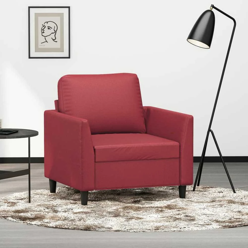 Sofa Krėslas, raudonojo vyno spalvos, 60cm, dirbtinė oda