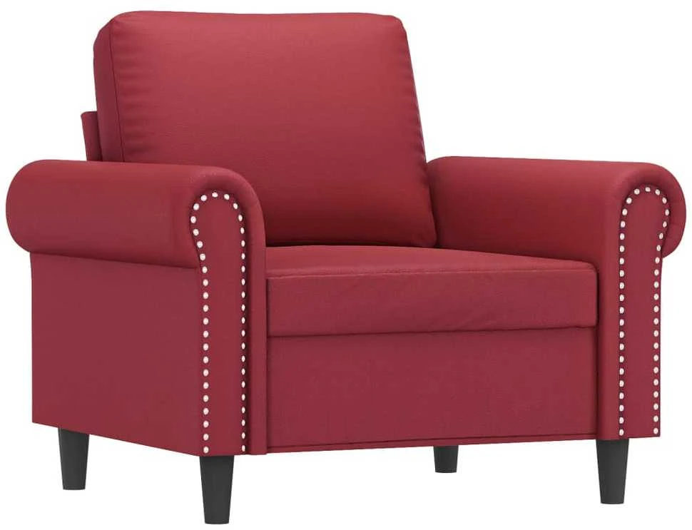 Sofa Krėslas, raudonojo vyno spalvos, 60cm, dirbtinė oda