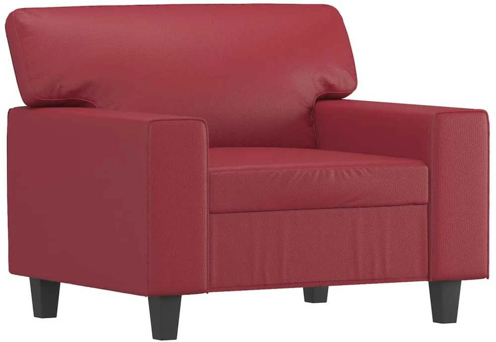 Sofa Krėslas, raudonojo vyno spalvos, 60cm, dirbtinė oda
