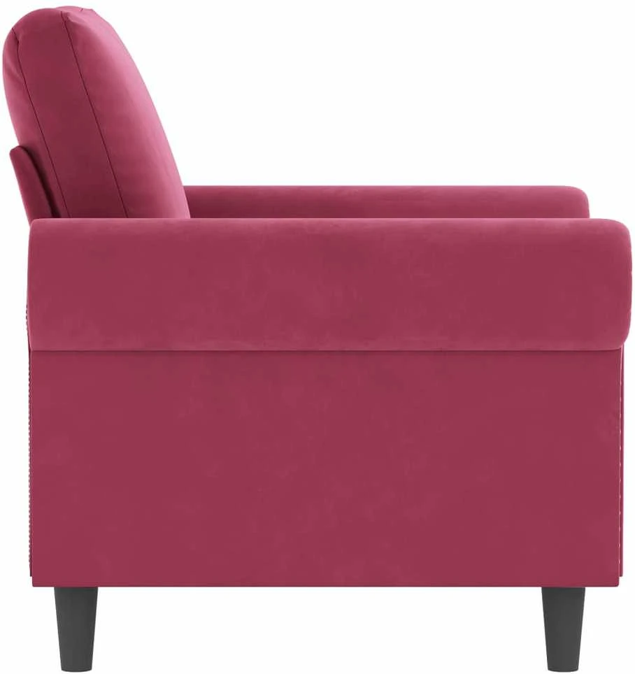 Sofa Krėslas, raudonojo vyno spalvos, 60cm, aksomas