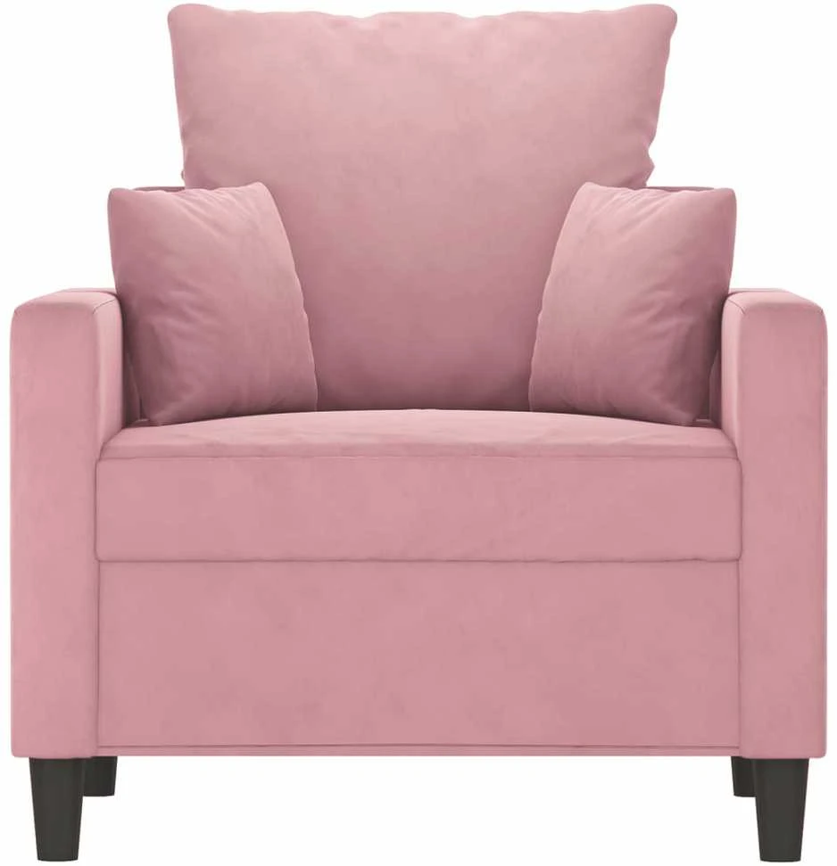 Sofa Krėslas, rožinės spalvos, 60cm, aksomas