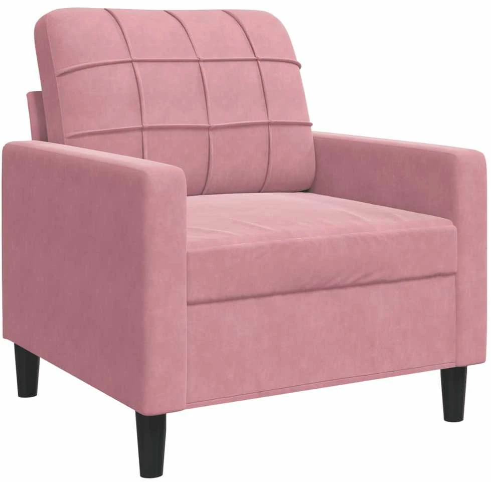 Sofa Krėslas, rožinės spalvos, 60cm, aksomas