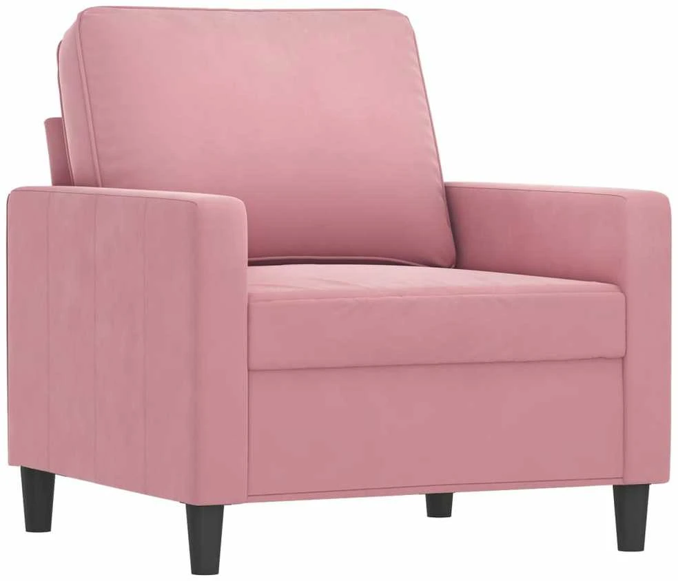 Sofa Krėslas, rožinės spalvos, 60cm, aksomas