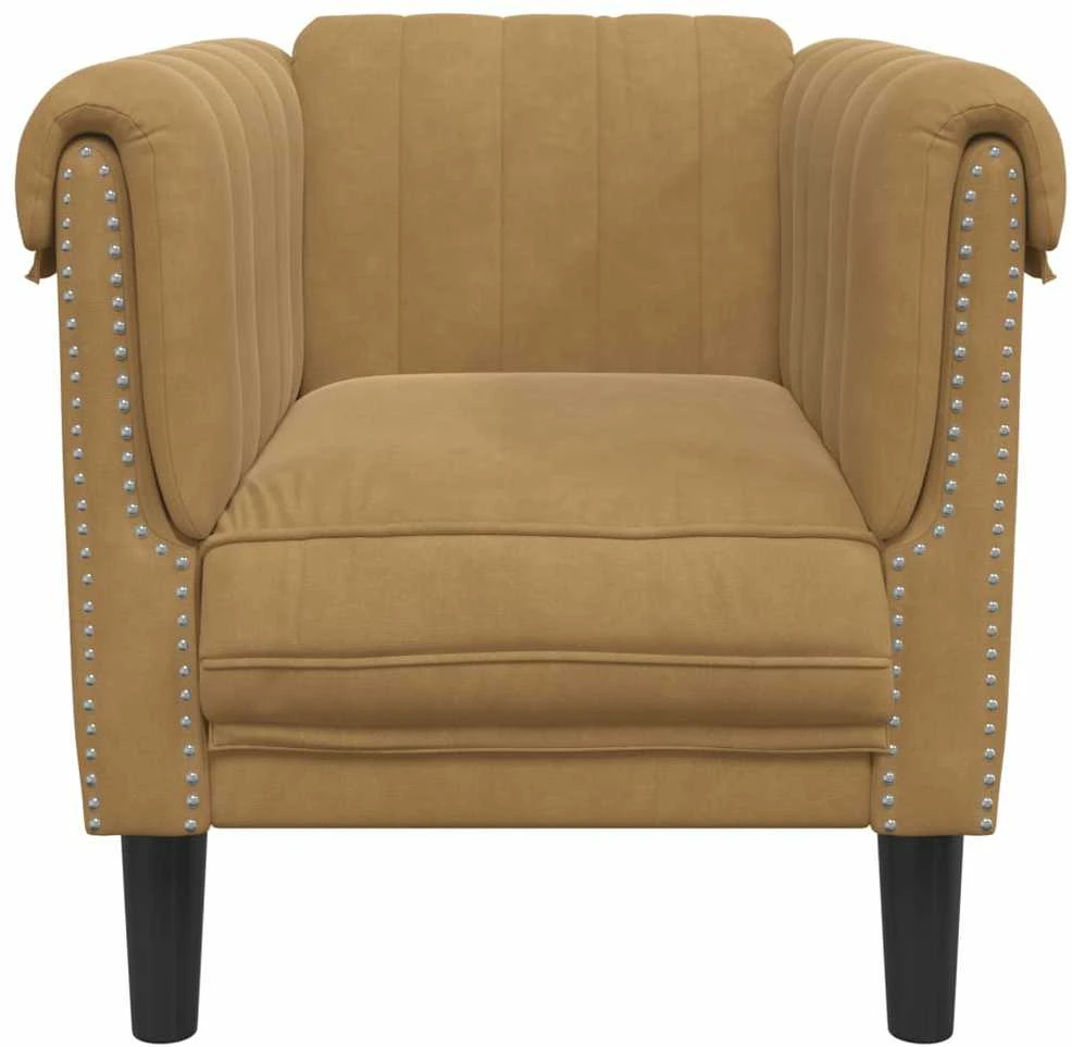 Sofa Krėslas, rudos spalvos, aksomas