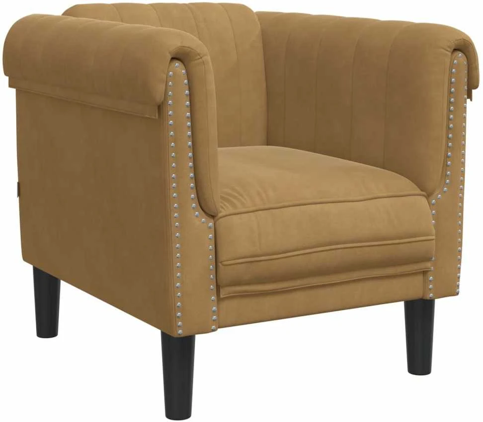 Sofa Krėslas, rudos spalvos, aksomas