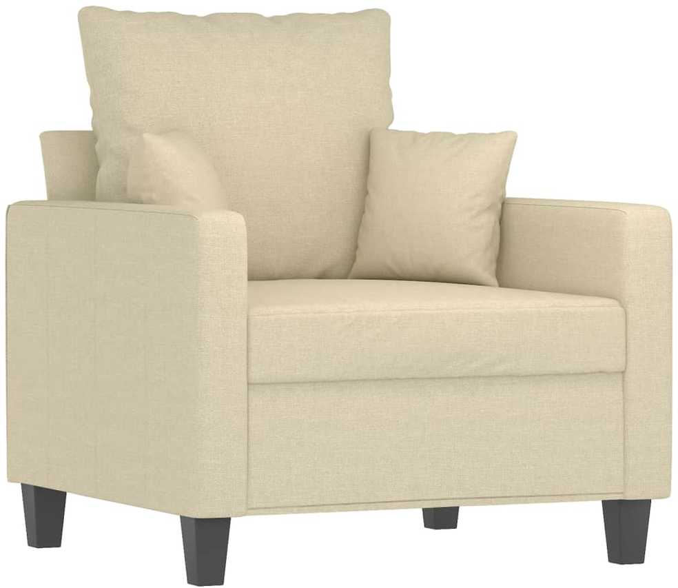 Sofa Krėslas su pakoja, kreminės spalvos, 60cm, audinys