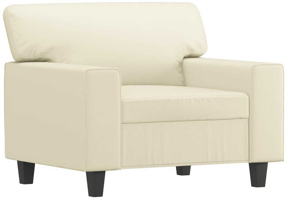 Sofa Krėslas su pakoja, kreminės spalvos, 60cm, dirbtinė oda
