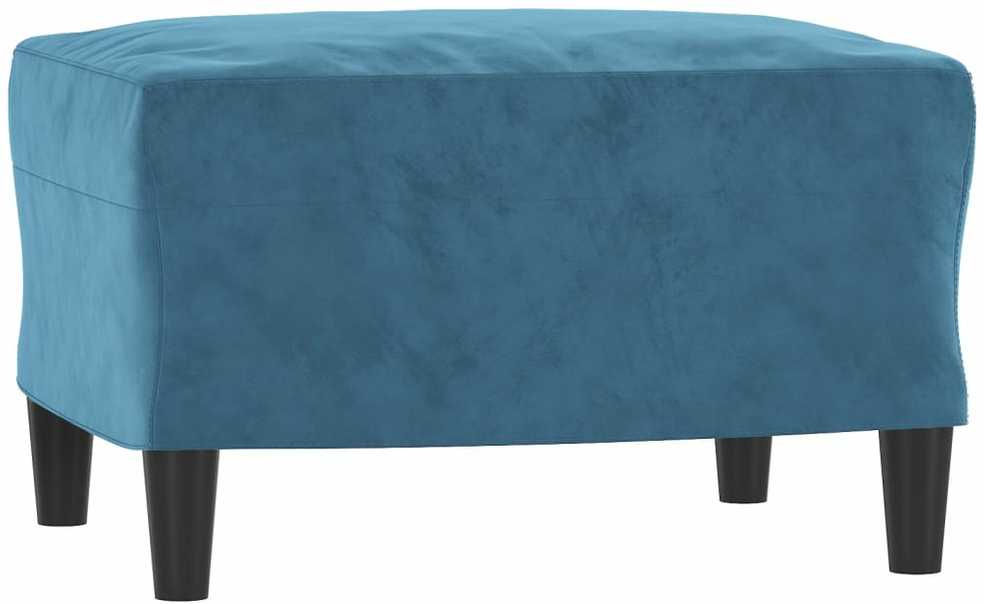 Sofa Krėslas su pakoja, mėlynos spalvos, 60cm, aksomas