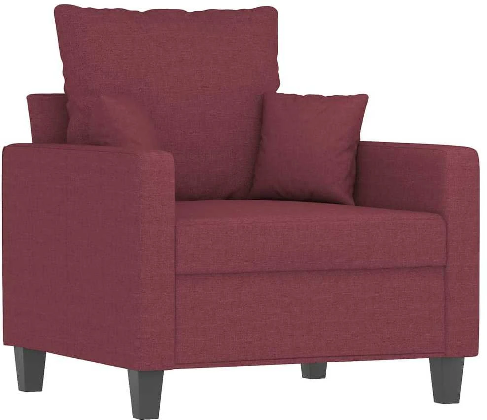 Sofa Krėslas su pakoja, raudonojo vyno spalvos, 60cm, audinys