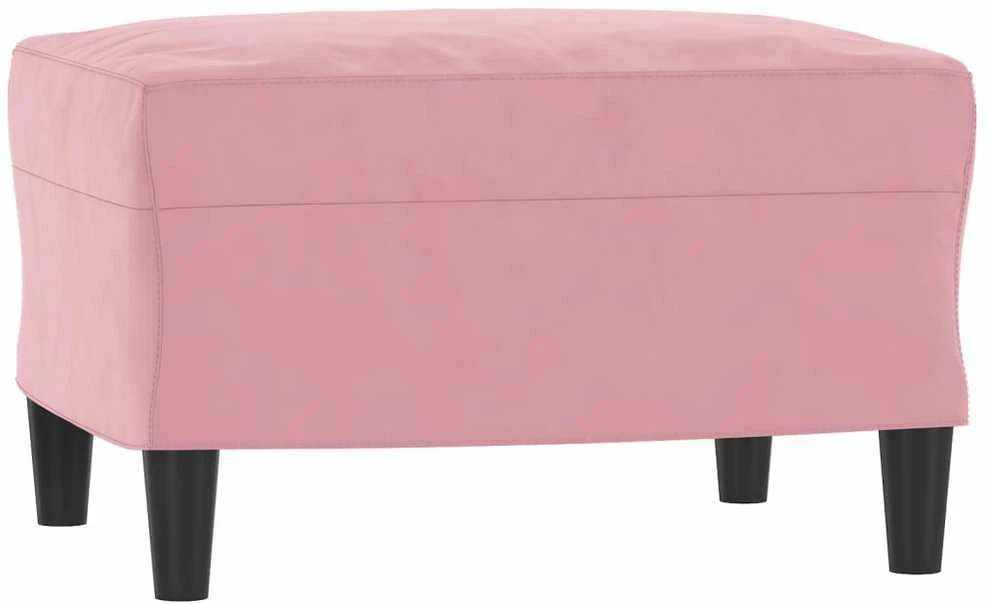 Sofa Krėslas su pakoja, rožinės spalvos, 60cm, aksomas