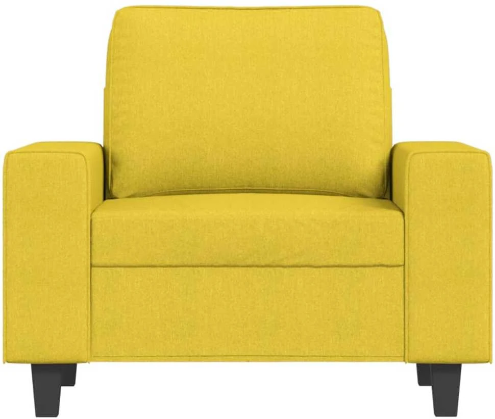 Sofa Krėslas su pakoja, šviesiai geltonos spalvos, 60cm, audinys