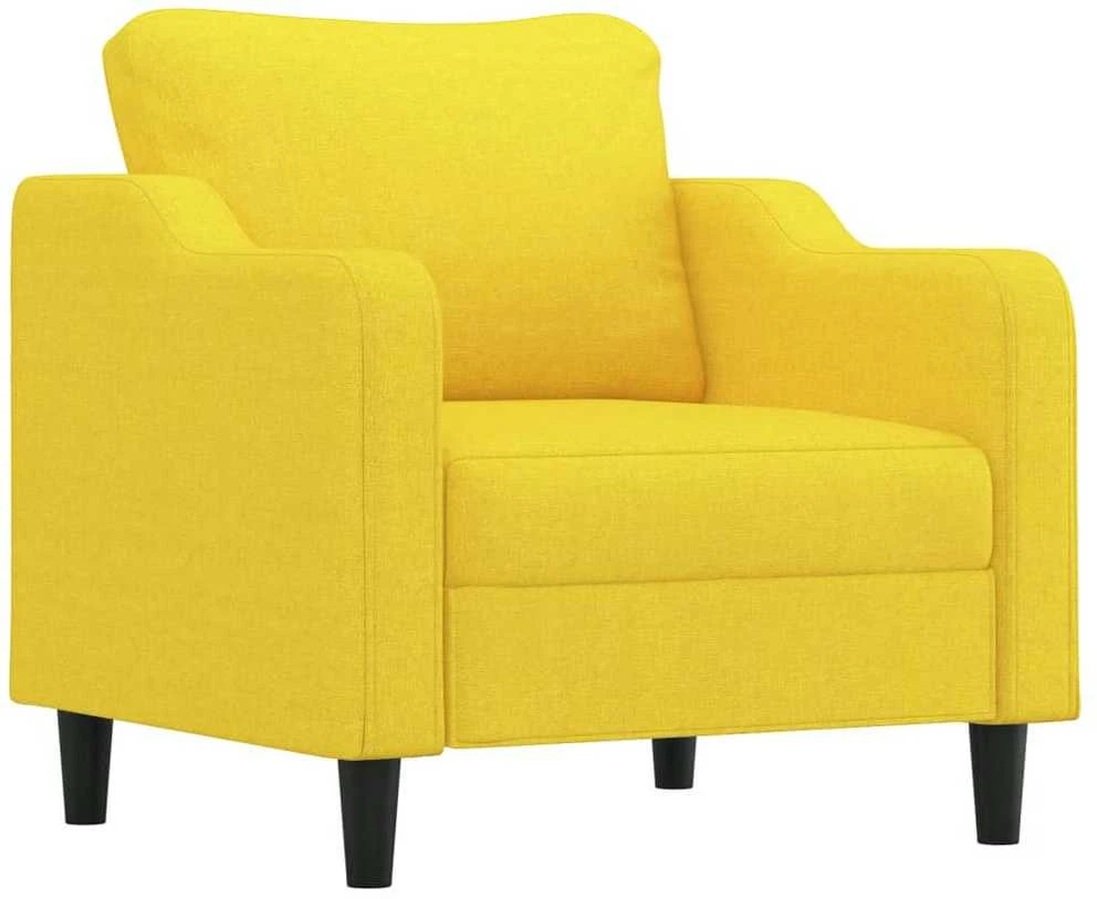 Sofa Krėslas su pakoja, šviesiai geltonos spalvos, 60cm, audinys