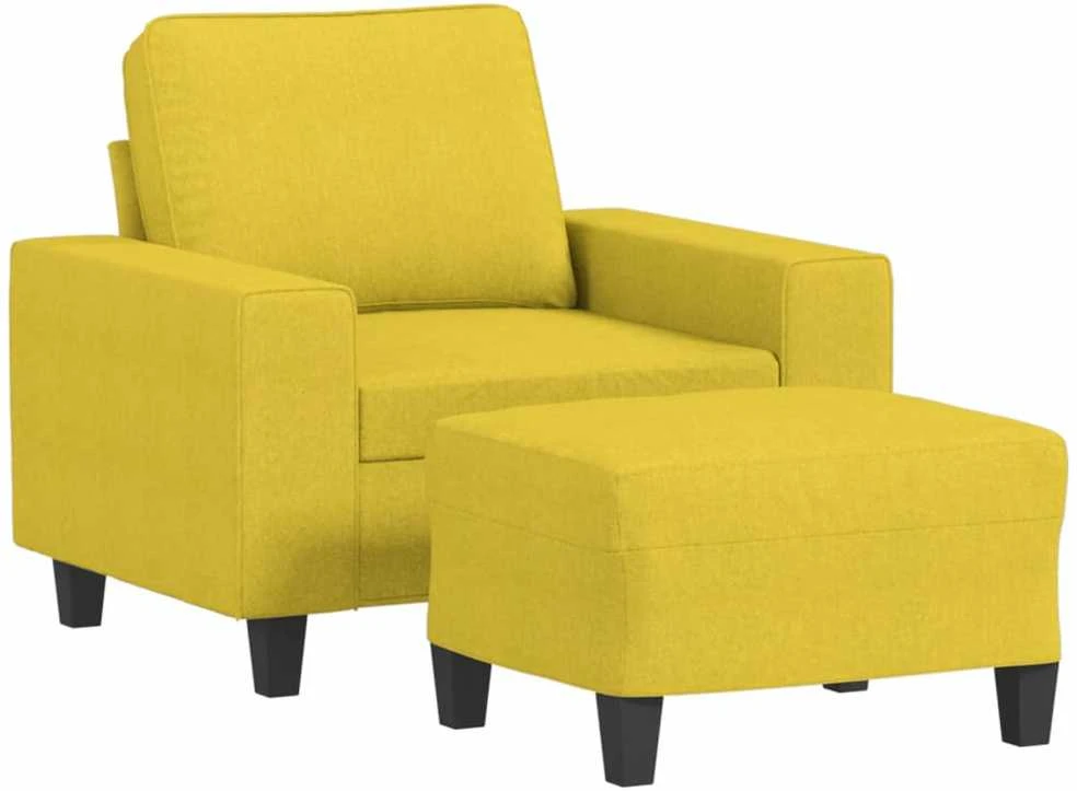 Sofa Krėslas su pakoja, šviesiai geltonos spalvos, 60cm, audinys