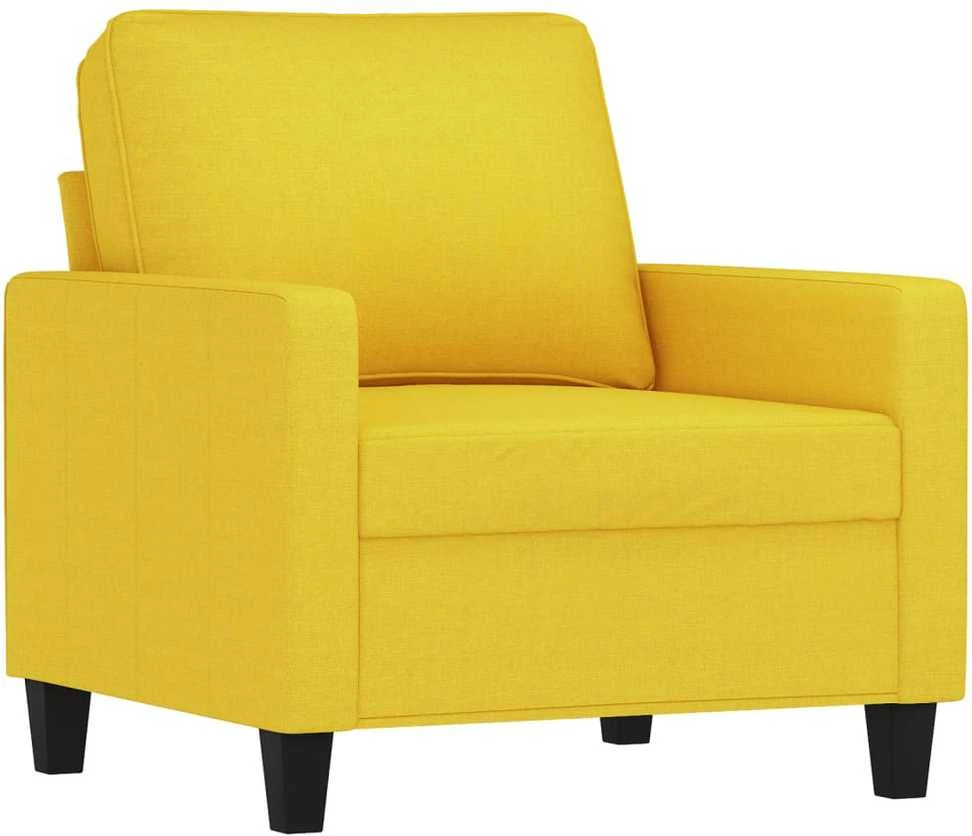 Sofa Krėslas su pakoja, šviesiai geltonos spalvos, 60cm, audinys