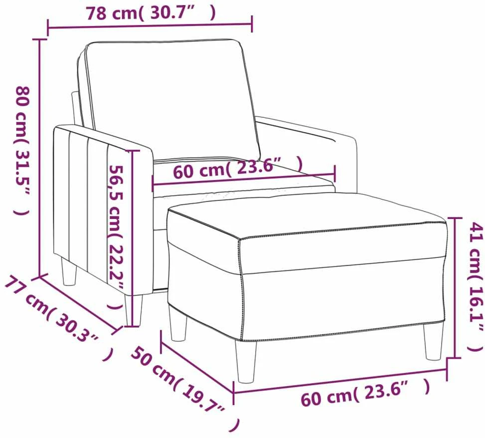 Sofa Krėslas su pakoja, tamsiai žalios spalvos, 60cm, aksomas