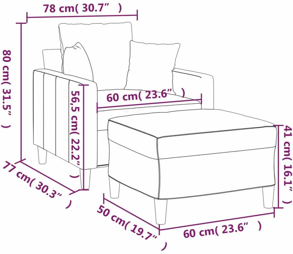 Sofa Krėslas su pakoja, tamsiai žalios spalvos, 60cm, aksomas