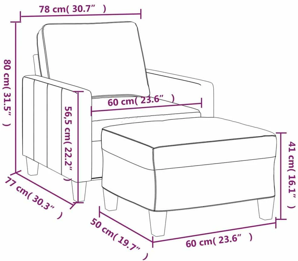 Sofa Krėslas su pakoja, taupe spalvos, 60cm, audinys