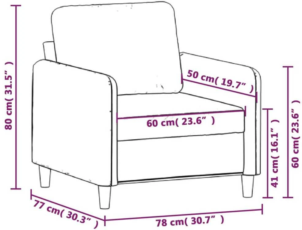Sofa Krėslas, šviesiai pilkos spalvos, 60cm, audinys