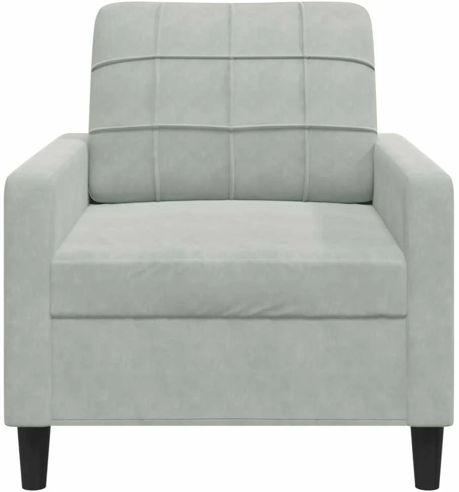 Sofa Krėslas, šviesiai pilkos spalvos, 60cm, aksomas