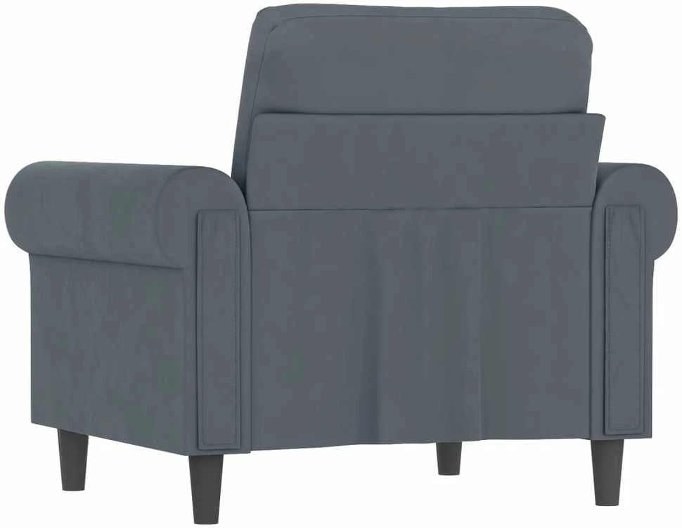 Sofa Krėslas, tamsiai pilkos spalvos, 60cm, aksomas