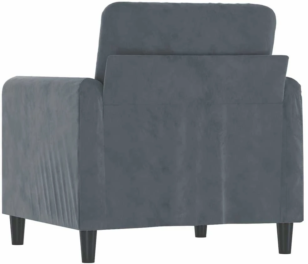Sofa Krėslas, tamsiai pilkos spalvos, 60cm, aksomas