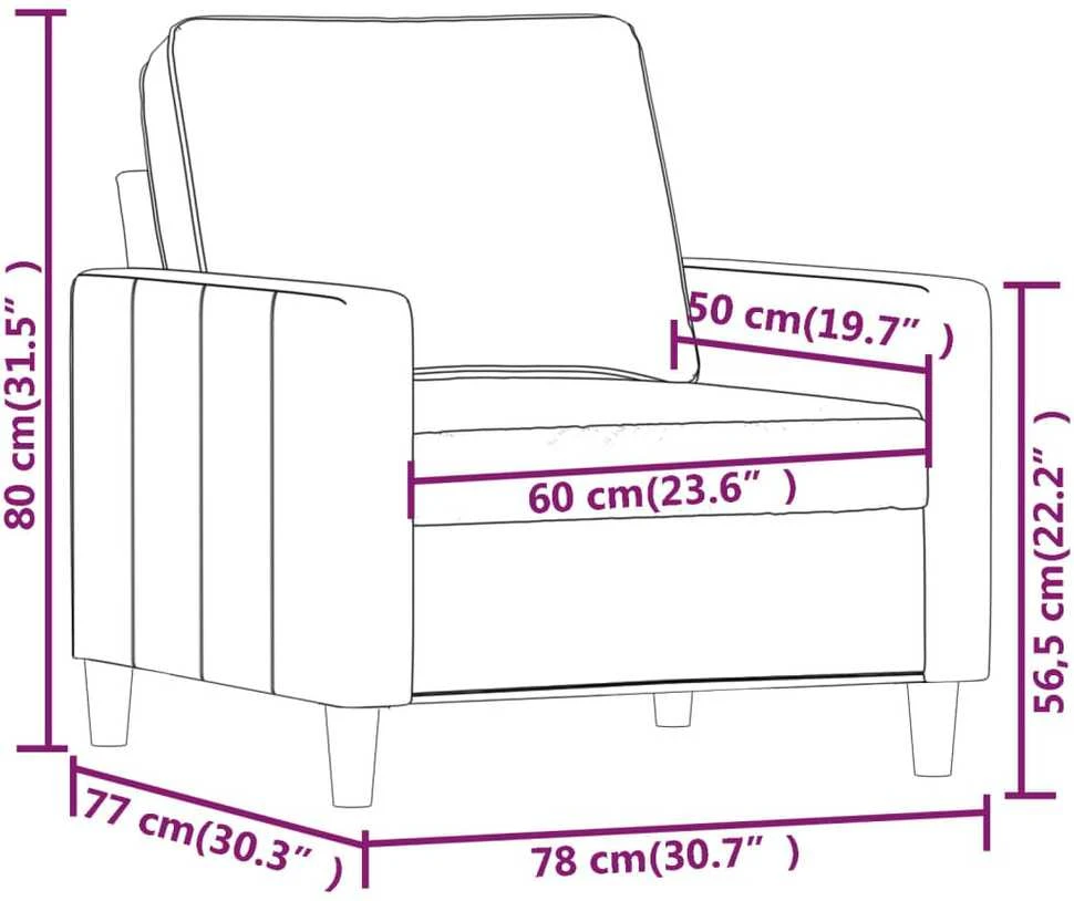 Sofa Krėslas, tamsiai pilkos spalvos, 60cm, aksomas